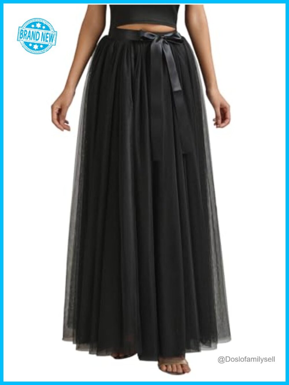 A-Line Tulle Skirt Long Maxi High Waisted Party Prom
